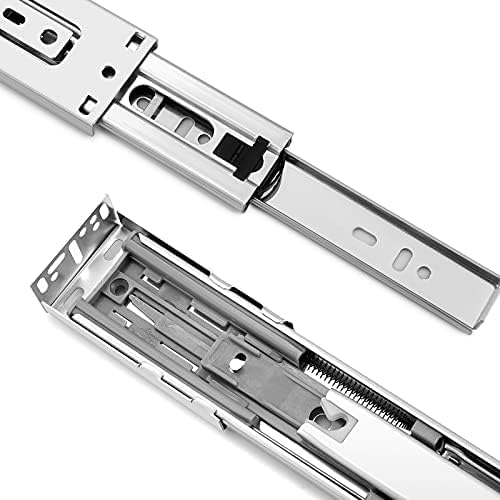 Gobrico Drawer Slides 20 inch 1 Pair，Soft Close Drawer Slides 3 Fold, Hardware Cabinet Drawer Slides Full Extension Drawer Glides, Heavy Duty Hydraulic Self Close Rails, Side Mount Ball Bearing