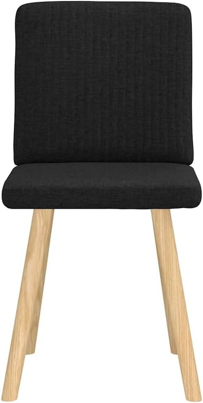 Modern Dining Chairs 2-Piece Set Black Fabric Upholstered Kitchen Chairs with Metal Frame and Foam Padding for Dining Room Living Room Farmhouse Decor