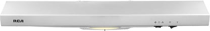 RCA R-RHUCC30SSS 30 in. Century Collection Ductless Under Cabinet Range Hood, Reusable Filter, Rocker Switch, Light, Stainless Steel