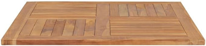 35.4 x 35.4 in Solid Teak Wood Square Tabletop Butcher Block Countertop for Custom Desk Bar Dining Outdoor Indoor Cafe Kitchen Rustic Brown