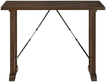 Pemberly Row 3 Piece Wood Counter Height Dining Set with Saddle Stools, Small Farmhouse Bar Table for 2 People, Tall Dinette Set for Smal Space, Dark Brown