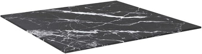 23 6 x 23 6 inch Tempered Glass Table Top Black Marble Square Coffee Countertop Sturdy Replacement for Living Room Dining Office