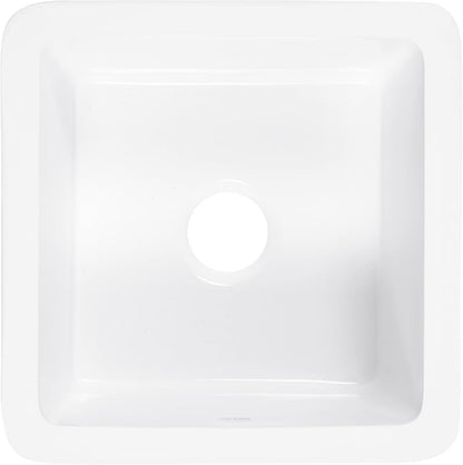 Sinkology Eden 18" White Fireclay Undermount Kitchen Sink, Undermount Installation, Surefire Finish