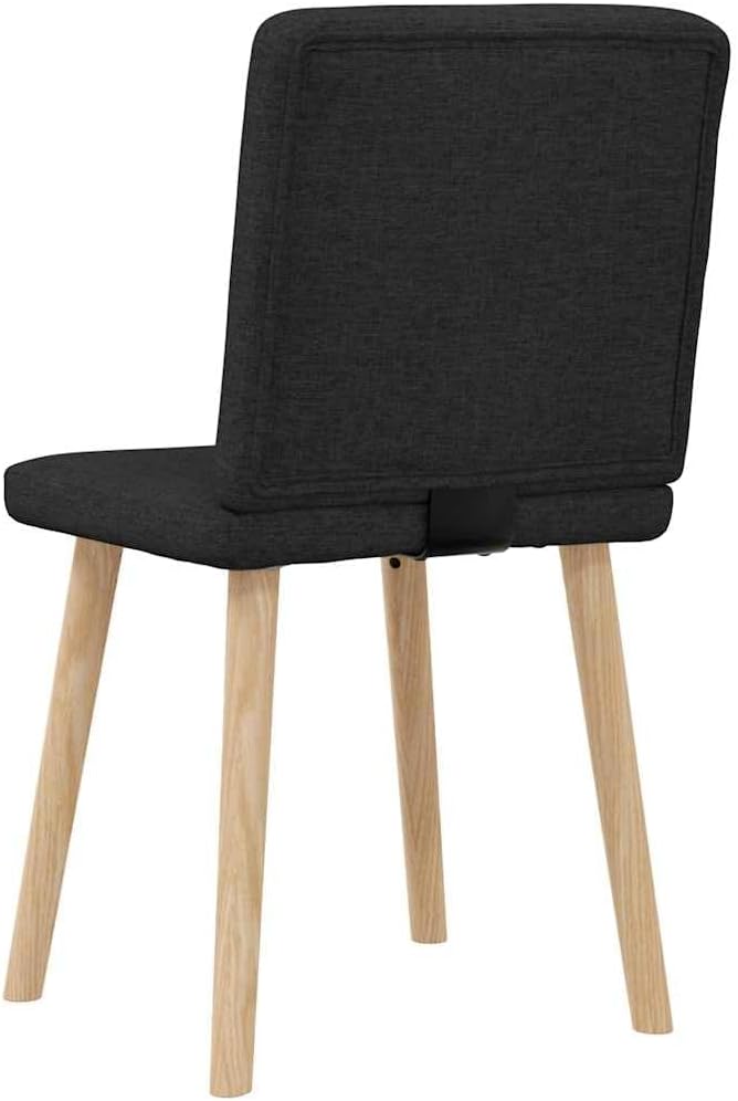 Modern Dining Chairs Set of 2 Black Fabric Upholstered Kitchen Chairs with Metal Wood Frame Comfortable Seating for Dining Room Living Room Bedroom