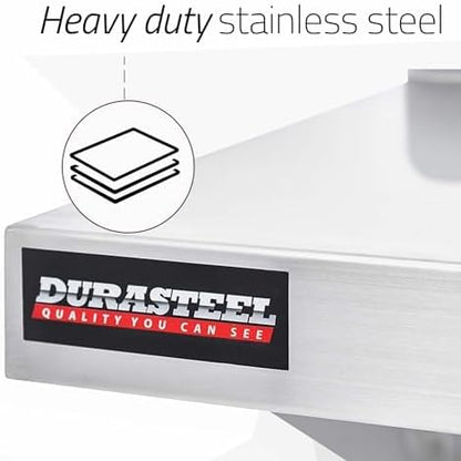 DuraSteel Stainless Steel Shelf - 60 Inch Wide x 12 Deep Commercial NSF Mounted Metal Wall Shelf Pantry Organizer Garage Storage Shelves - Rack Shelving Restaurant Kitchen Units Laundry Utility Room