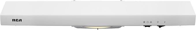 RCA R-RHUCC30SWH 30 in. Century Collection Ductless Under Cabinet Range Hood, Reusable Filter, Rocker Switch, Light, White