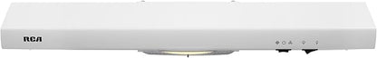 RCA R-RHUCC30SWH 30 in. Century Collection Ductless Under Cabinet Range Hood, Reusable Filter, Rocker Switch, Light, White