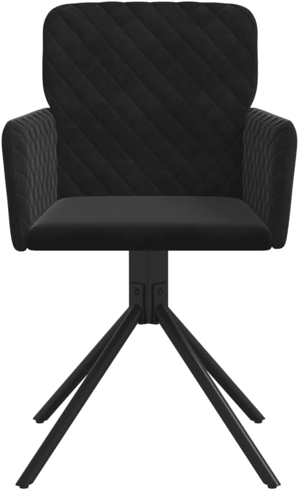 Swivel Dining Chairs Set of 2, Black Velvet Upholstered Modern Accent Chairs with 360 Degree Rotation for Kitchen Island, Bar, Living Room, Ergonomic Comfort and Sturdy Metal Frame