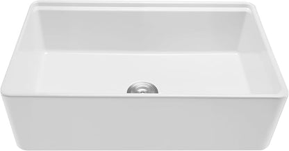 VEVOR 32x20 inch Farmhouse Sink, White Sink Workstation, Fireclay Undermount Basins, Apron Front Single Bowl Basin with Multiple Accessories, Large Capacity Household Dishwasher Sinks for Kitchen