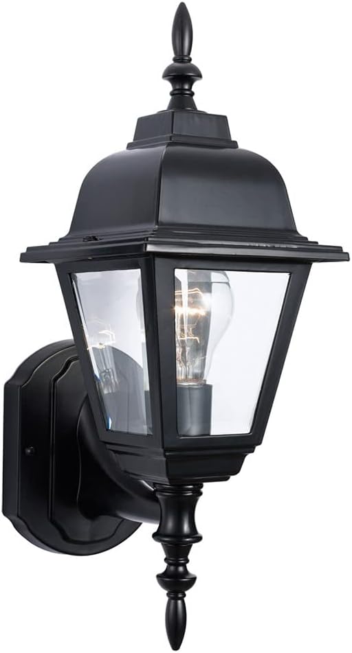 Design House Maple Street 1-Light Outdoor Wall Light with Clear Glass, Wet Rated for Porch, Patio, and Garage – Design House, 507566