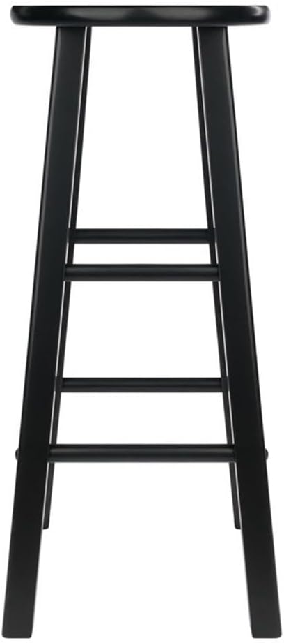Winsome Element 2-Piece Counter Stool Set, 29" in Black, Classic Backless Bar Chairs for Kitchen & Dining Room Seating, Timeless Essential Furniture for Home, Dorm, Apartments