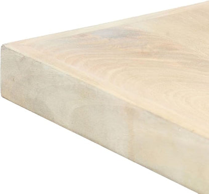 Bleached Mango Wood Dining Table for Kitchen & Living Room Spaces, Modern Rectangular Comedor Seating 6 People