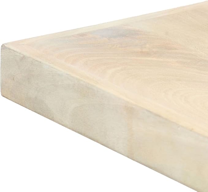 Bleached Mango Wood Dining Table, Rectangular Kitchen Dinner Table for 6 People, Modern Farmhouse Style, 27.6x55.1x29.5 Inches