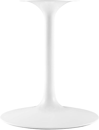 Modway Lippa 60" Oval-Shaped Mid-Century Modern Dining Table with Artificial Marble Top and White Base