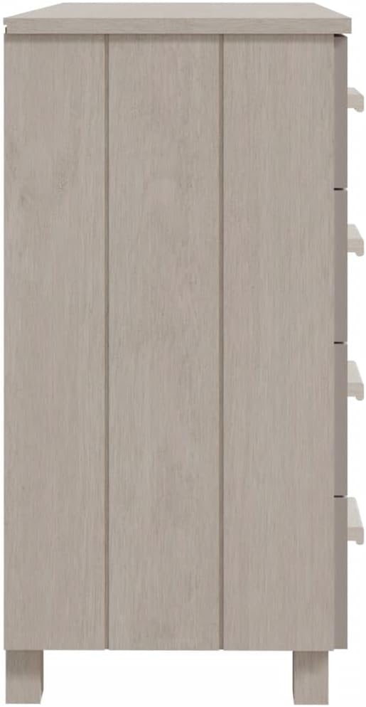 White Solid Pinewood Sideboard, Modern Buffet Cabinet with 5 Drawers, Sliding Doors, 15.7x31.1x31.5 Inch Storage for Living Room, Dining Room Kitchen Furnitur