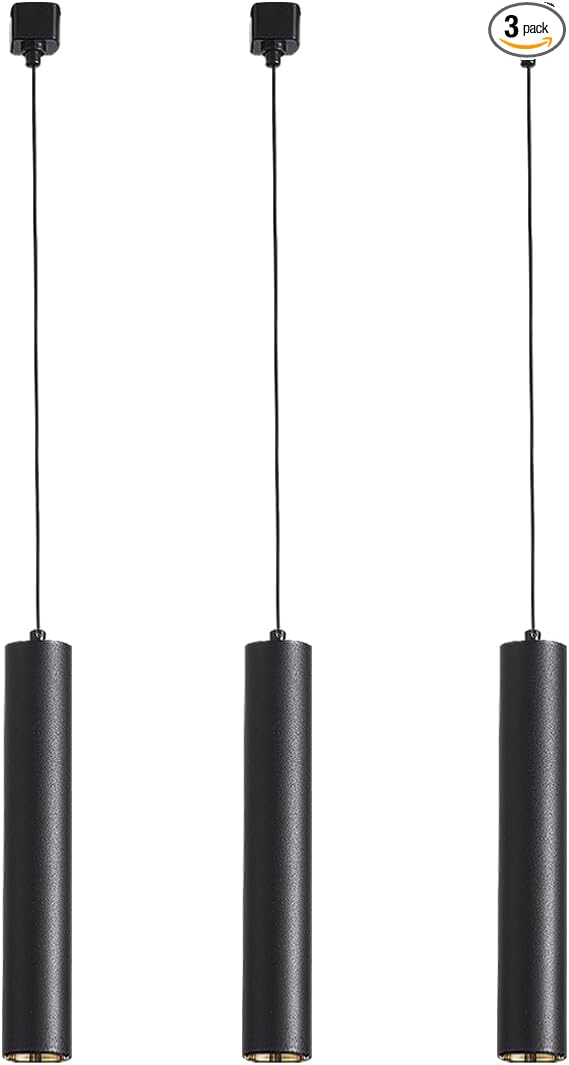 Modern Led Pendant Lights 3 Pack ， Island Pendant Lighting for Kitchen, Dining Room, Bar Shop, 9w,4000k,CRI90, Beam Angle 24° (Black Housing 4000K Color)……