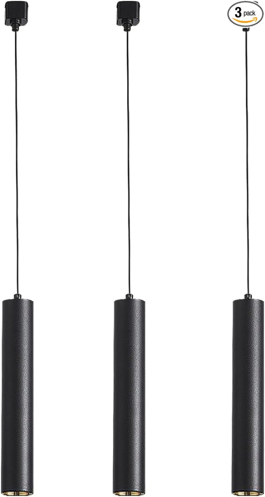 Modern Led Pendant Lights 3 Pack ， Island Pendant Lighting for Kitchen, Dining Room, Bar Shop, 9w,4000k,CRI90, Beam Angle 24° (Black Housing 4000K Color)……