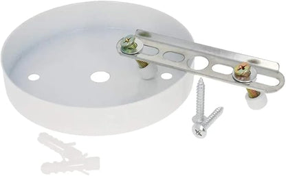 1Pcs Chandelier Canopy Kit, Bettomshin 10x2cm/3.94x0.79"(DxH) Iron Retro Ceiling Lighting Modern Canopy Kit Light Fixture Cover Plate with Hardware for Pendant Lighting Fixtures (White)