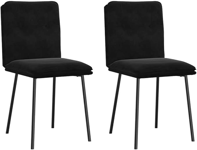 Dining Chairs Set of 2 Black Velvet Upholstery, 21.3x17.7x32.7 in Modern Accent Seat for Kitchen, Dining Room or Living Room Use