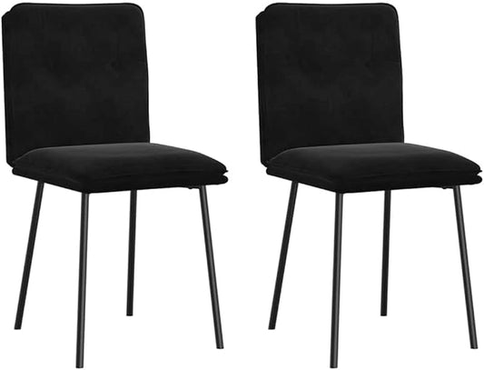 Modern Velvet Dining Chairs Set of 2 Black Metal Frame with Thick Foam Padding for Kitchen Living Room Dining Room Furniture Comfortable Accent Seating