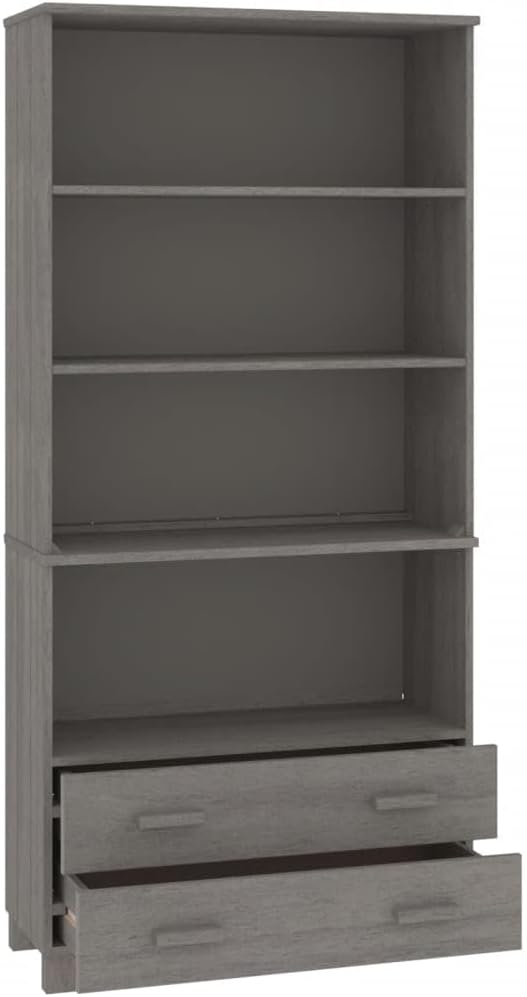 Light Grey Solid Pine & MDF Highboard 70.9" Tall, Sliding Door Home Bar Liquor Cabinet Buffet Sideboard for Living Room Dining Kitchen