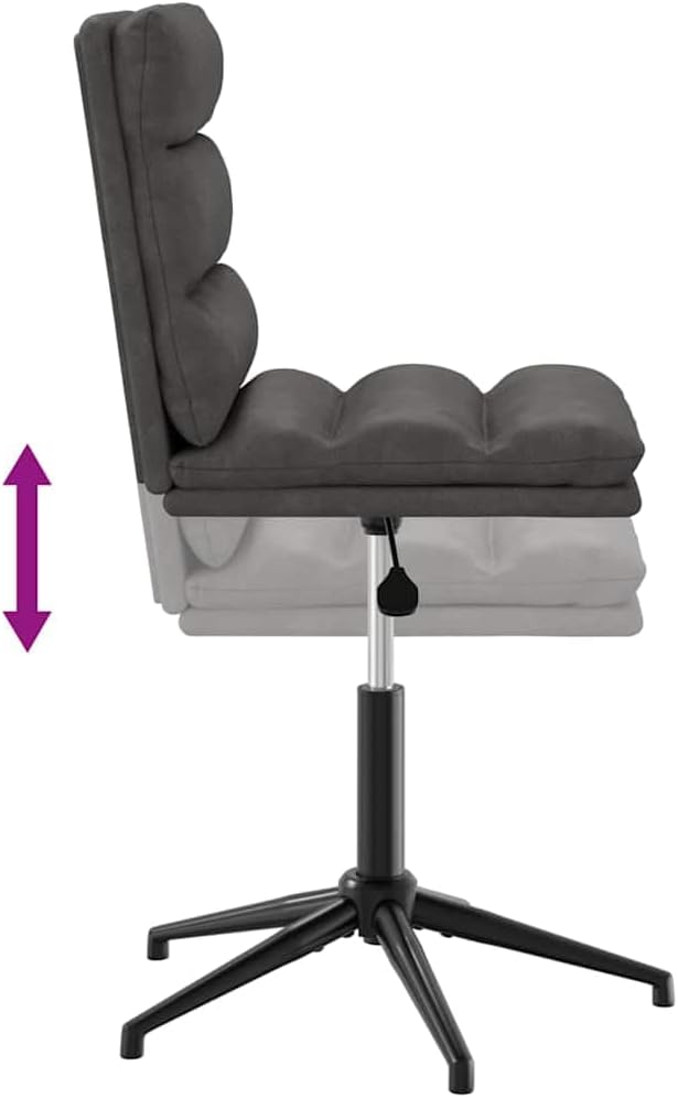 Modern Faux Leather Dining Chair Black Adjustable Height Accent Chair with Metal Wood Frame for Kitchen Dining Room Living Room Vanity
