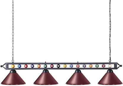 Wellmet Pool Table Light for Billiard Table, 4 Lights Pool Table Lights Over Pool Table, Industrial Kitchen Island Lighting, Hanging Light Fixture for Game Room, Billiard Room, Bar, Man Cave