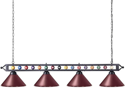 Wellmet Pool Table Light for Billiard Table, 4 Lights Pool Table Lights Over Pool Table, Industrial Kitchen Island Lighting, Hanging Light Fixture for Game Room, Billiard Room, Bar, Man Cave