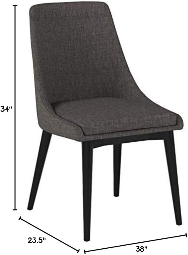 Modway Viscount Mid-Century Modern Upholstered Fabric Two Kitchen and Dining Room Chairs in Brown