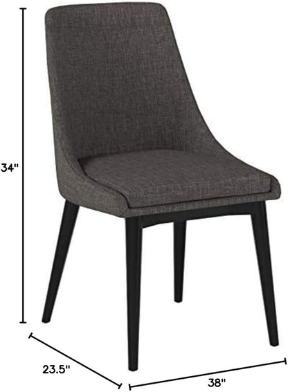Modway Viscount Mid-Century Modern Upholstered Fabric Two Kitchen and Dining Room Chairs in Brown