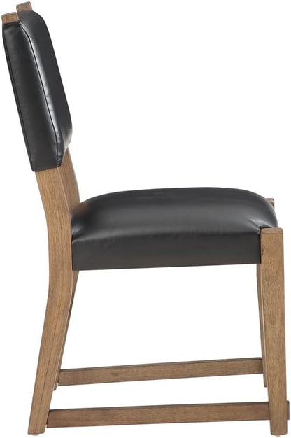 Farmhouse Dining Chairs Set of 2 - Upholstered Mid Century Armless Side Chairs with Back, Durable Polyester Fabric for Kitchen Island, Living Room, Restaurant