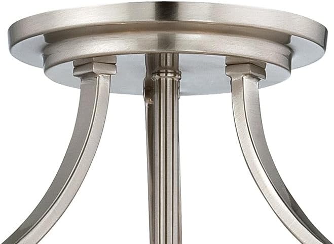 Minka Lavery 4962-84 Overland Park Semi-Flush, 3-Light, 300 Total Watts, 16.5-in H x 11.75-in W, Brushed Nickel