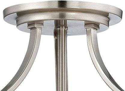 Minka Lavery 4962-84 Overland Park Semi-Flush, 3-Light, 300 Total Watts, 16.5-in H x 11.75-in W, Brushed Nickel