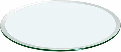 Prime Exclusive Deal 32" Round Glass Table Top - 1/2" Thick Beveled Edge Tempered Glass, Replacement Glass Top for Kitchen/Patio Table