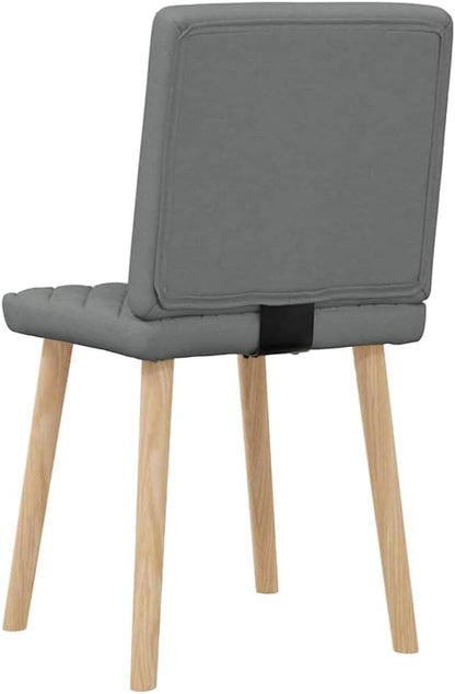 Modern Dining Chairs Set of 2 Dark Grey Upholstered 21.3x17.7x33.9 in Matte Polyester Fabric Rubberwood Frame Comfortable Kitchen Dining Room Accent for Living Room Bedroom