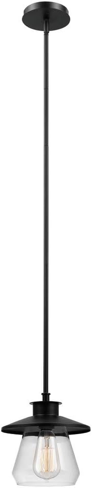 GLOBE Electric 64847 Nate 1-Light Pendant, Oil Rubbed Bronze, Clear Glass Shade