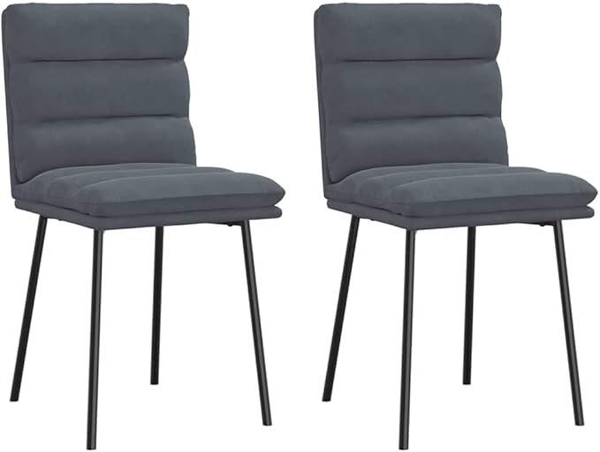 Modern Farmhouse Dining Chairs Set of 2 Dark Gray Velvet Upholstered Accent Chairs with 18.5 in Legs Compact 8.4 x 7 x 12.9 in for Kitchen Dining Room Living Room Bedroom