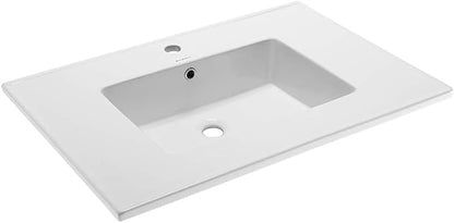 Swiss Madison Well Made Forever SM-VT328 Voltaire Vanity Top Sink, Glossy White