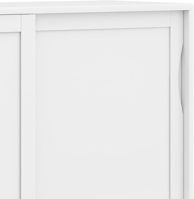 SIMPLIHOME Harper Solid Wood 48 inch Storage Cabinet in Teak Brown (Set of 2) for the Living Room, Entryway and Family Room