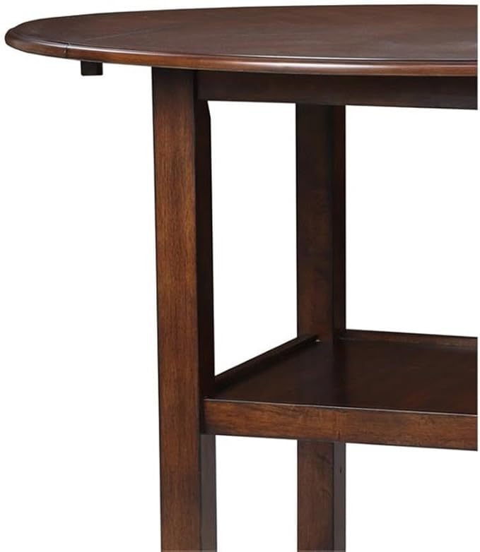 New Classic Furniture Gia 3-Piece Drop Leaf Counter Table Set with 2 Chairs, 42-Inch, Cherry