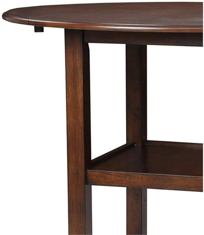 New Classic Furniture Gia 3-Piece Drop Leaf Counter Table Set with 2 Chairs, 42-Inch, Cherry
