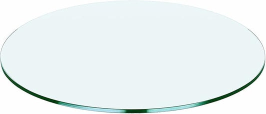 24" Round Glass Table Top - 1/4" Thick Flat Polish Edge Tempered Glass, Replacement Glass Table Top for Kitchen/Patio