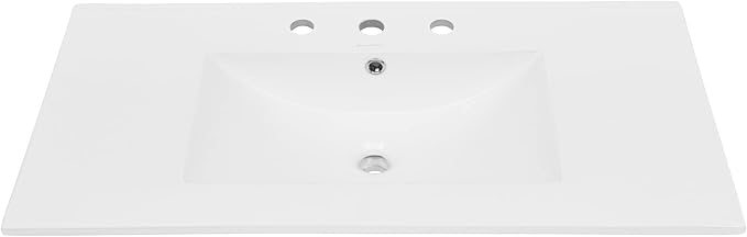 36" Ceramic Vanity Top with Three Faucet Holes
