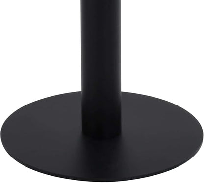 Dark Brown Black MDF Steel Bistro Dining Table, 19.7x19.7x29.5in Square Kitchen Table, Bar Dinner Unit for Small Dining & Kitchen Spaces