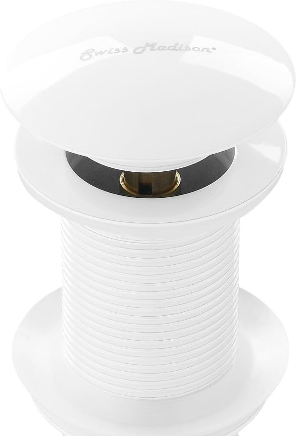 Residential Non-Overflow Pop Up Sink Drain 1.75 in Glossy White