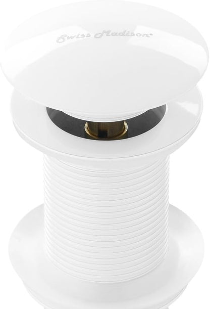 Residential Non-Overflow Pop Up Sink Drain 1.75 in Glossy White
