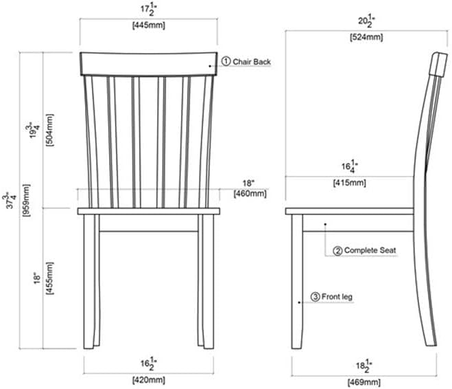 Bloomington Dining Chairs, Set of 2 - White/Honey Oak