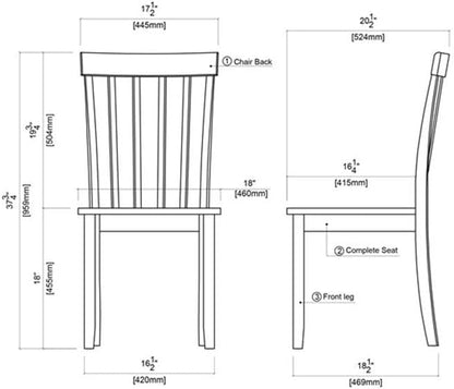 Bloomington Dining Chairs, Set of 2 - White/Honey Oak