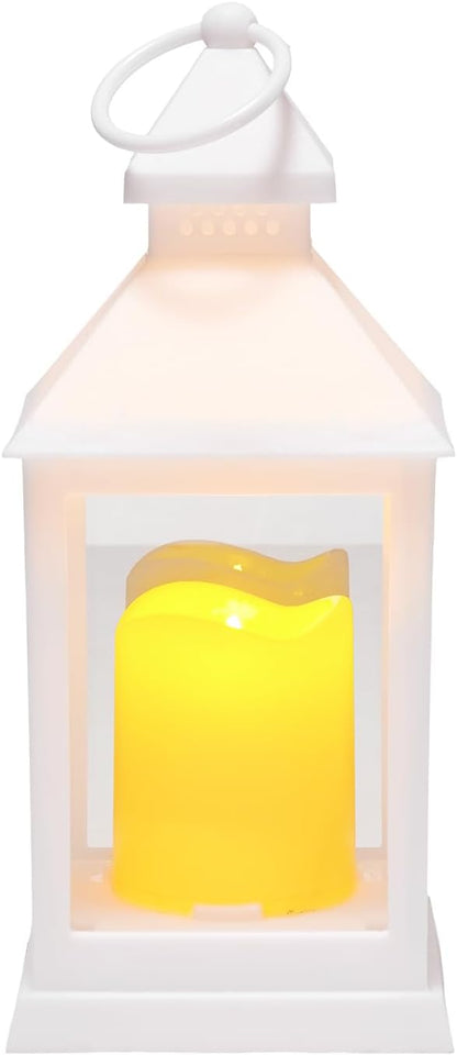 VEVOR 12 Pcs Decorative Candle Lantern, LED Electric Flameless Candle, Plastic LED Holder with Glass, Wall Hanging Indoor Porch Lanterns for Wedding Table Party Farmhouse Indoor Decor, White