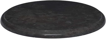 15.7in Black Marble Round Table Top 1in Thick Solid Surface Contemporary Dining or Coffee Desk for Living Room Patio and Small Spaces